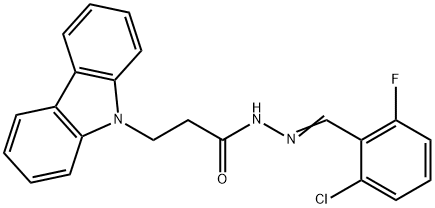 (E)-3-(9H-carbazol-9-yl)-N-(2-chloro-6-fluorobenzylidene)propanehydrazide Structure