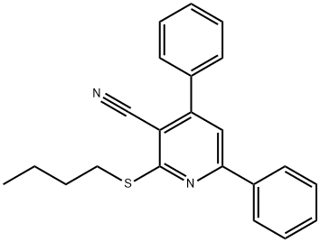 2-(butylsulfanyl)-4,6-diphenylnicotinonitrile Structure