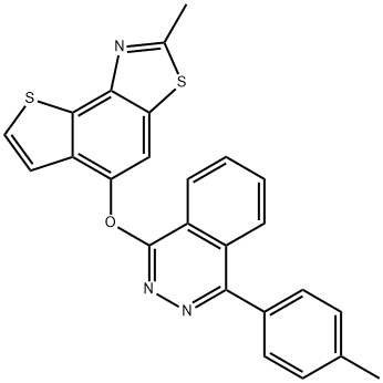 2-methyl-5-((4-(p-tolyl)phthalazin-1-yl)oxy)thieno[3,2:5,6]benzo[1,2-d]thiazole 구조식 이미지