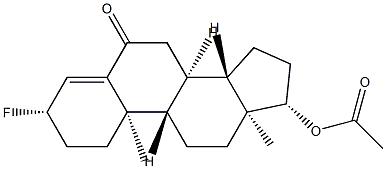 17β-(아세틸옥시)-3β-플루오로안드로스트-4-엔-6-온 구조식 이미지