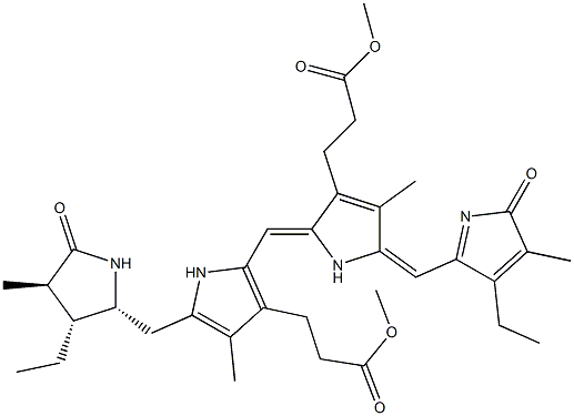 (2R,3R,4R)-3,17-Diethyl-1,2,3,4,5,19,23,24-octahydro-2,7,13,18-tetramethyl-1,19-dioxo-21H-biline-8,12-dipropionic acid dimethyl ester 구조식 이미지