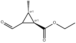 시클로프로판카르복실산,2-포르밀-3-메틸-,에틸에스테르,(1R,3S)-rel-(9CI) 구조식 이미지