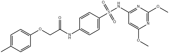 N-(4-{[(2,6-dimethoxy-4-pyrimidinyl)amino]sulfonyl}phenyl)-2-(4-methylphenoxy)acetamide 구조식 이미지