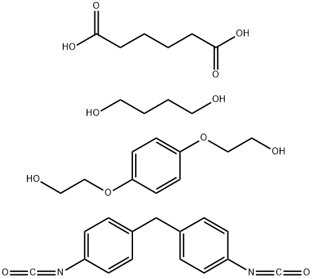 Hexanedioic acid, polymer with 1,4-butanediol, 1,1-methylenebis4-isocyanatobenzene and 2,2-1,4-phenylenebis(oxy)bisethanol 구조식 이미지