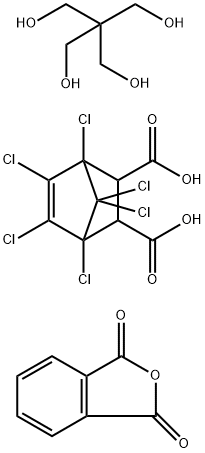 비시클로[2.2.1]헵트-5-엔-2,3-디카르복실산,1,4,5,6,7,7-헥사클로로-,2,2-비스(히드록시메틸)-1,3-프로판디올중합체및1,3-이소벤조푸란디온 구조식 이미지