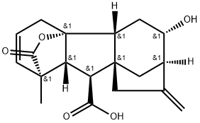 4aα,6α-Dihydroxy-1β-methyl-8-methylenegibba-2-ene-1α,10β-dicarboxylic acid 1,4a-lactone Structure