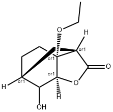 3,6-Methanobenzofuran-2(3H)-one,3a-ethoxyhexahydro-7-hydroxy-,(3R,3aR,6R,7aS)-rel-(9CI) 구조식 이미지