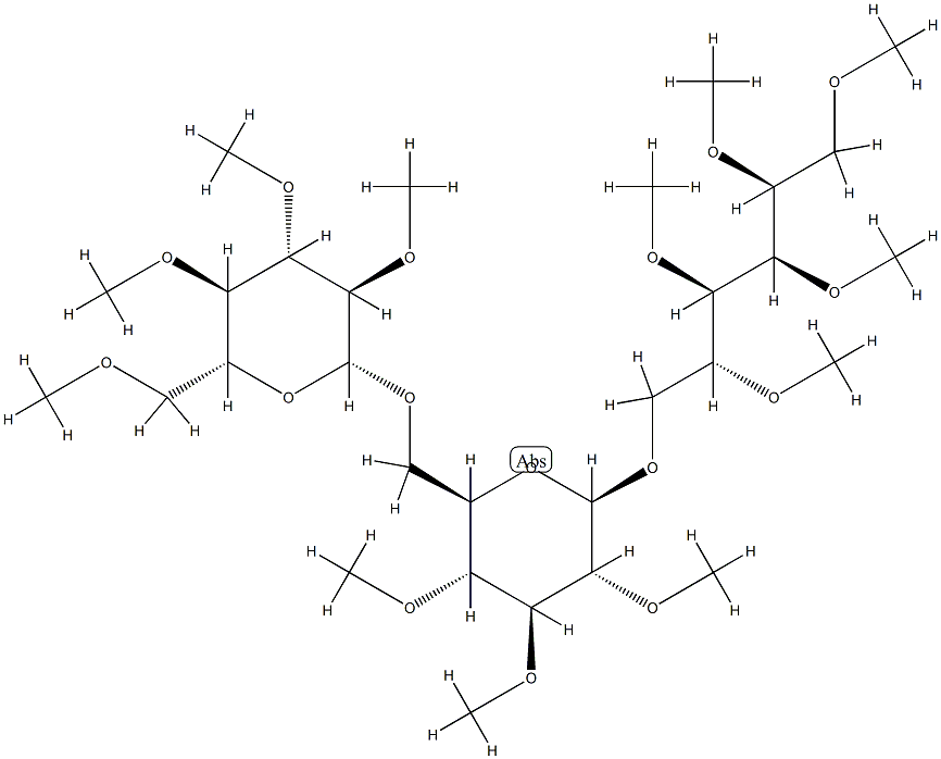 6-O-[6-O-(2-O,3-O,4-O,6-O-Tetramethyl-β-D-glucopyranosyl)-2-O,3-O,4-O-trimethyl-β-D-glucopyranosyl]-1-O,2-O,3-O,4-O,5-O-pentamethyl-D-glucitol Structure