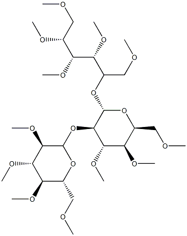 2-O-[2-O-(2-O,3-O,4-O,6-O-Tetramethyl-β-D-glucopyranosyl)-3-O,4-O,6-O-trimethyl-β-D-glucopyranosyl]-1-O,3-O,4-O,5-O,6-O-pentamethyl-D-glucitol Structure