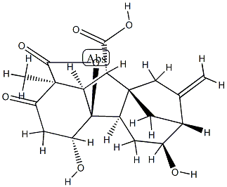 4β,4aα,6α-Trihydroxy-1β-methyl-8-methylene-2-oxogibbane-1α,10β-dicarboxylic acid 1,4a-lactone Structure