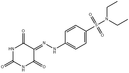 N,N-diethyl-4-{2-[2,4,6-trioxotetrahydro-5(2H)-pyrimidinylidene]hydrazino}benzenesulfonamide Structure