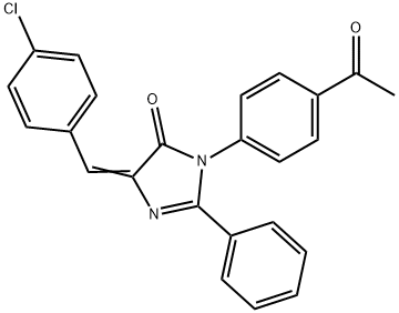 3-(4-acetylphenyl)-5-(4-chlorobenzylidene)-2-phenyl-3,5-dihydro-4H-imidazol-4-one 구조식 이미지
