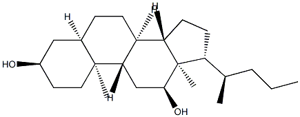 5β-콜란-3α,12α-디올 구조식 이미지