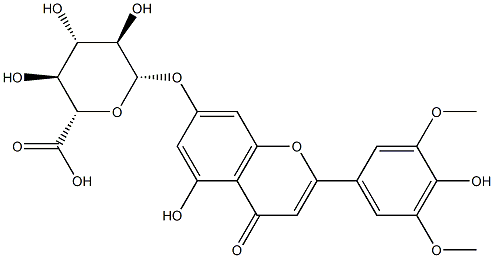 5-Hydroxy-7-(β-D-glucopyranuronosyloxy)-2-(4-hydroxy-3,5-dimethoxyphenyl)-4H-1-benzopyran-4-one Structure