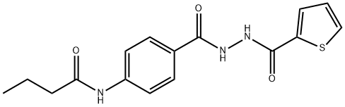 N-(4-{[2-(2-thienylcarbonyl)hydrazino]carbonyl}phenyl)butanamide Structure