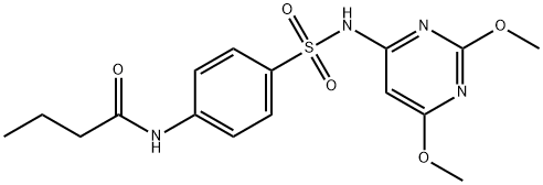 N-(4-{[(2,6-dimethoxy-4-pyrimidinyl)amino]sulfonyl}phenyl)butanamide 구조식 이미지