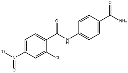 N-[4-(aminocarbonyl)phenyl]-2-chloro-4-nitrobenzamide Structure