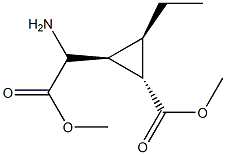 Cyclopropaneacetic acid, alpha-amino-2-ethyl-3-(methoxycarbonyl)-, methyl ester, (1R,2S,3R)-rel- (9CI) Structure