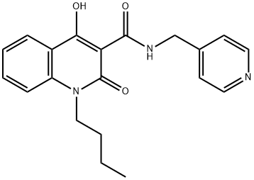1-butyl-4-hydroxy-2-oxo-N-(pyridin-4-ylmethyl)-1,2-dihydroquinoline-3-carboxamide Structure