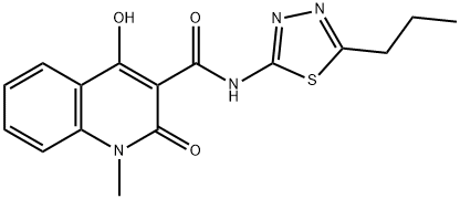 4-hydroxy-1-methyl-2-oxo-N-(5-propyl-1,3,4-thiadiazol-2-yl)-1,2-dihydro-3-quinolinecarboxamide 구조식 이미지