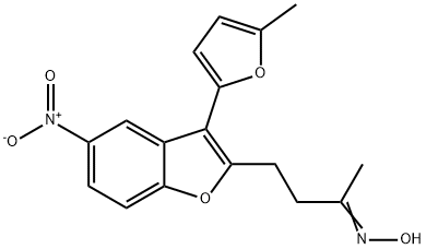 (NZ)-N-[4-[3-(5-methylfuran-2-yl)-5-nitro-1-benzofuran-2-yl]butan-2-ylidene]hydroxylamine Structure