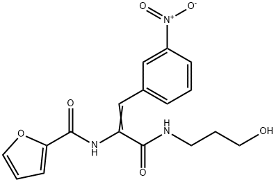 N-(2-{3-nitrophenyl}-1-{[(3-hydroxypropyl)amino]carbonyl}vinyl)-2-furamide Structure