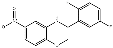 N-(2,5-difluorobenzyl)-2-methoxy-5-nitroaniline 구조식 이미지