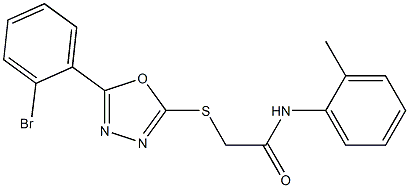 2-{[5-(2-bromophenyl)-1,3,4-oxadiazol-2-yl]sulfanyl}-N-(2-methylphenyl)acetamide Structure