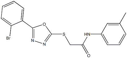 2-{[5-(2-bromophenyl)-1,3,4-oxadiazol-2-yl]sulfanyl}-N-(3-methylphenyl)acetamide 구조식 이미지