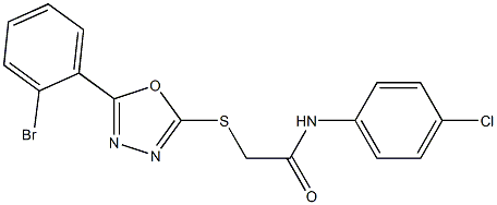 2-{[5-(2-bromophenyl)-1,3,4-oxadiazol-2-yl]sulfanyl}-N-(4-chlorophenyl)acetamide 구조식 이미지