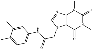2-(1,3-dimethyl-2,6-dioxo-1,2,3,6-tetrahydro-7H-purin-7-yl)-N-(3,4-dimethylphenyl)acetamide Structure