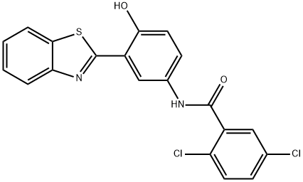 N-[3-(1,3-benzothiazol-2-yl)-4-hydroxyphenyl]-2,5-dichlorobenzamide 구조식 이미지