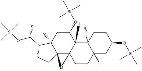 [[(20R)-5β-Pregnane-3α,11β,20-triyl]tri(oxy)]tris(trimethylsilane) 구조식 이미지