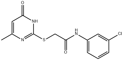 N-(3-chlorophenyl)-2-[(4-hydroxy-6-methylpyrimidin-2-yl)sulfanyl]acetamide 구조식 이미지