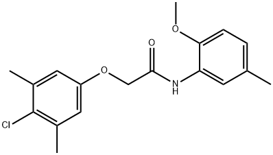 2-(4-chloro-3,5-dimethylphenoxy)-N-(2-methoxy-5-methylphenyl)acetamide 구조식 이미지