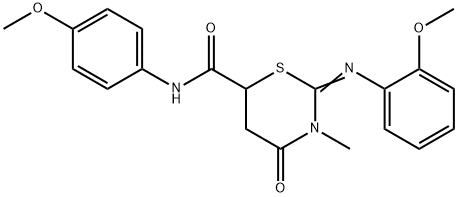 N-(4-methoxyphenyl)-2-[(2-methoxyphenyl)imino]-3-methyl-4-oxo-1,3-thiazinane-6-carboxamide 구조식 이미지