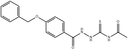 N-({2-[4-(benzyloxy)benzoyl]hydrazino}carbothioyl)acetamide 구조식 이미지