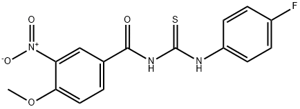 N-(4-fluorophenyl)-N'-{3-nitro-4-methoxybenzoyl}thiourea 구조식 이미지