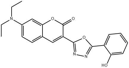 7-(diethylamino)-3-[5-(2-hydroxyphenyl)-1,3,4-oxadiazol-2-yl]-2H-chromen-2-one 구조식 이미지