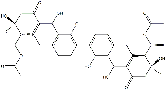 9,9',10,10'-Tetradeoxo-9,9'-dihydroxyjulichrome Q 11,11'-diacetate Structure