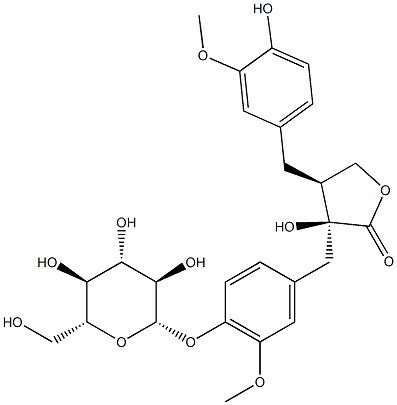 33464-78-7 (3S)-3β-Hydroxy-3-[3-methoxy-4-(β-D-glucopyranosyloxy)benzyl]-4β-(3-methoxy-4-hydroxybenzyl)-4,5-dihydrofuran-2(3H)-one