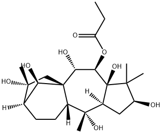 (14R)-Grayanotoxane-3β,5,6β,7α,10,14,16-heptol 6-propanoate 구조식 이미지