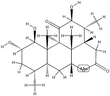 1β,2α,12β-Trihydroxypicrasane-11,16-dione Structure