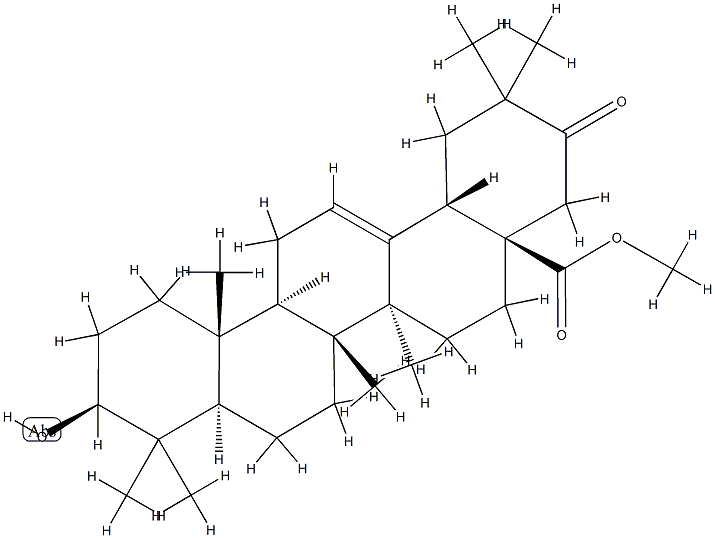 3β-Hydroxy-21-oxoolean-12-en-28-oic acid methyl ester Structure