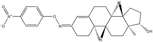 17β-히드록시안드로스트-4-엔-3-온O-(p-니트로페닐)옥심 구조식 이미지