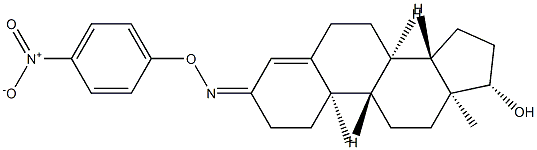 17β-Hydroxyandrost-4-en-3-one O-(p-nitrophenyl)oxime Structure