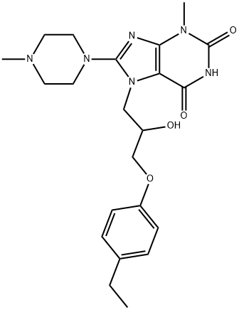 7-[3-(4-ethylphenoxy)-2-hydroxypropyl]-3-methyl-8-(4-methylpiperazin-1-yl)-3,7-dihydro-1H-purine-2,6-dione Structure