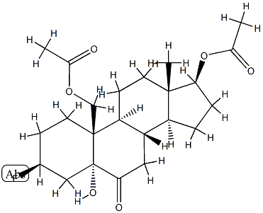 17β,19-Bis(acetyloxy)-3β-fluoro-5-hydroxy-5α-androstan-6-one Structure