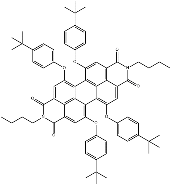 N,N-디부틸-5,6,12,13-테트라키스(4-(1,1-디메틸에틸)페녹시)-3,4,9,10-페릴렌디카르복시미드 구조식 이미지