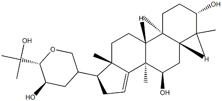 (13α,17α,20S,23R,24R)-21,24-Epoxy-4,4,8-trimethyl-5α-cholest-14-ene-3α,7α,23,25-tetrol 구조식 이미지